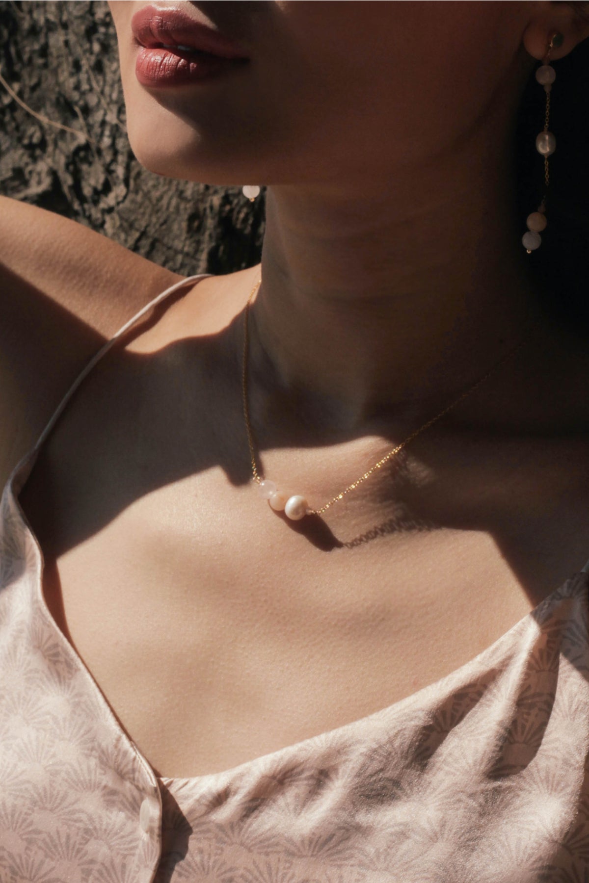 Morgan necklace from morganite and pearl