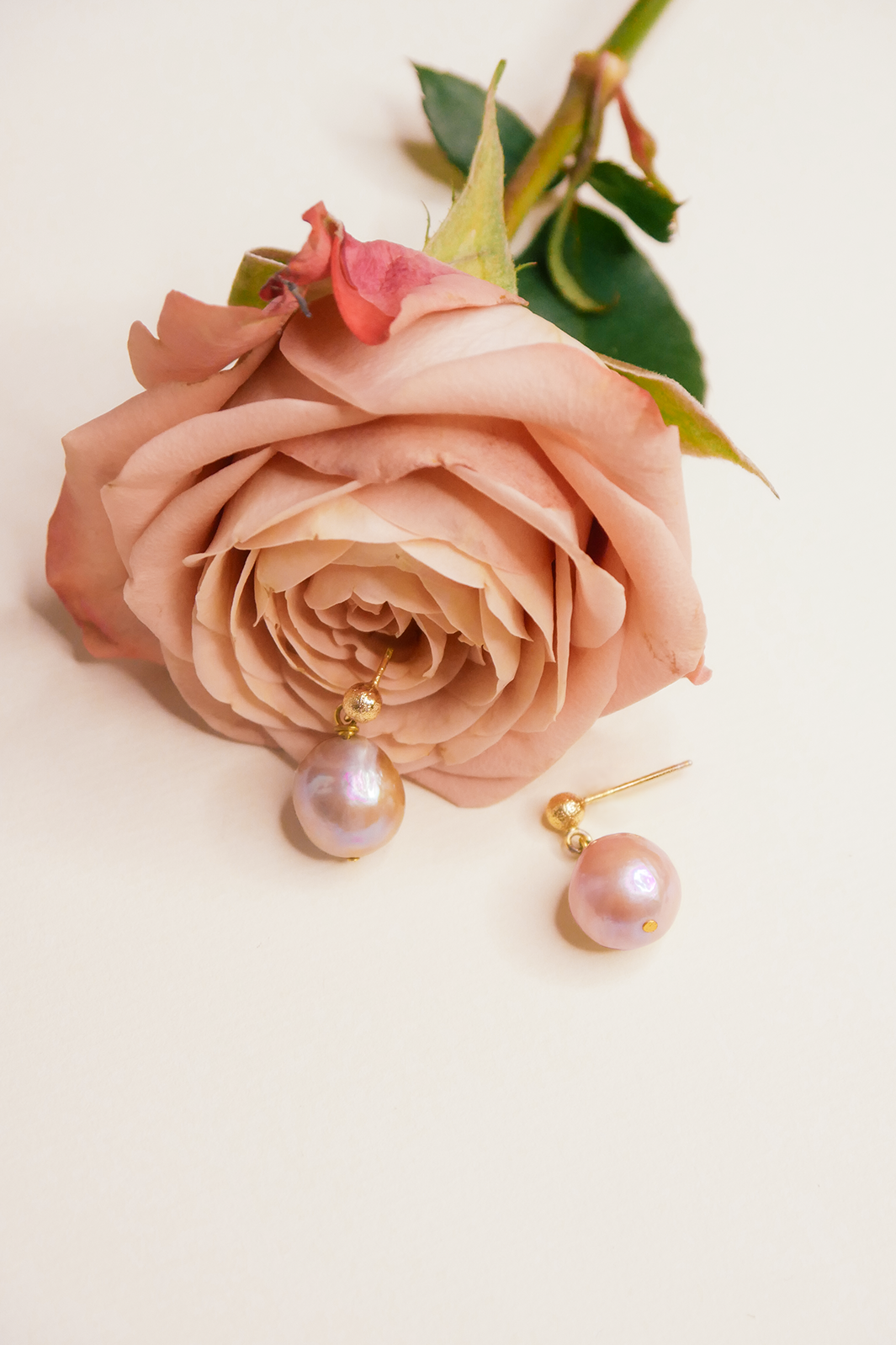 Venice Sunset baroque pearl drop gold earrings