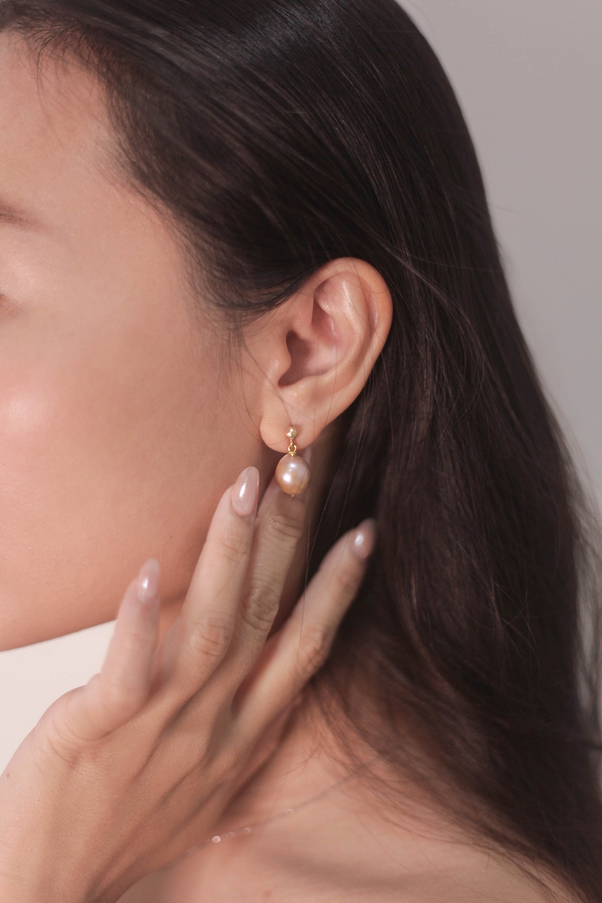 Venice Sunset baroque pearl drop gold earrings
