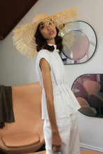 Load image into Gallery viewer, Soleil raffia sun hat with spontaneous weaving brim