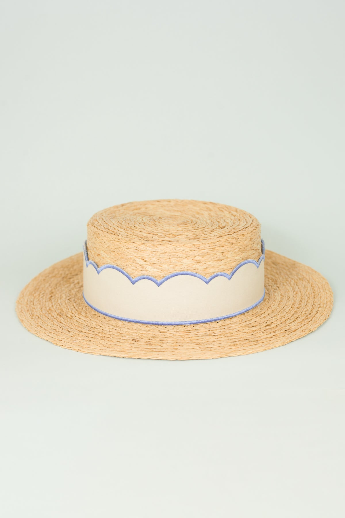 Chapeau de raphia Boater Scallop