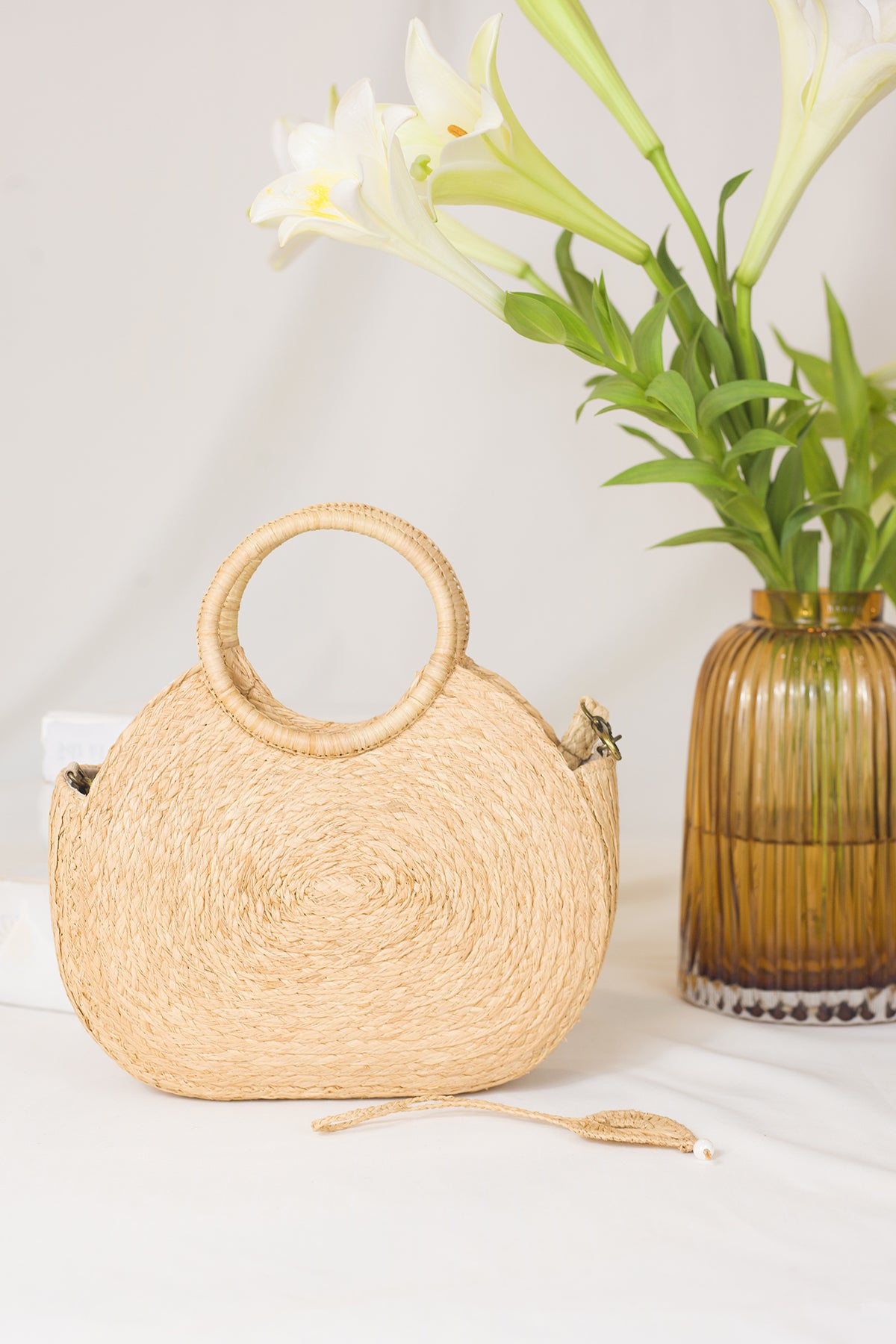 Tam bag - Leinné raffia bag