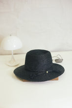 Load image into Gallery viewer, Anh black raffia hat for women