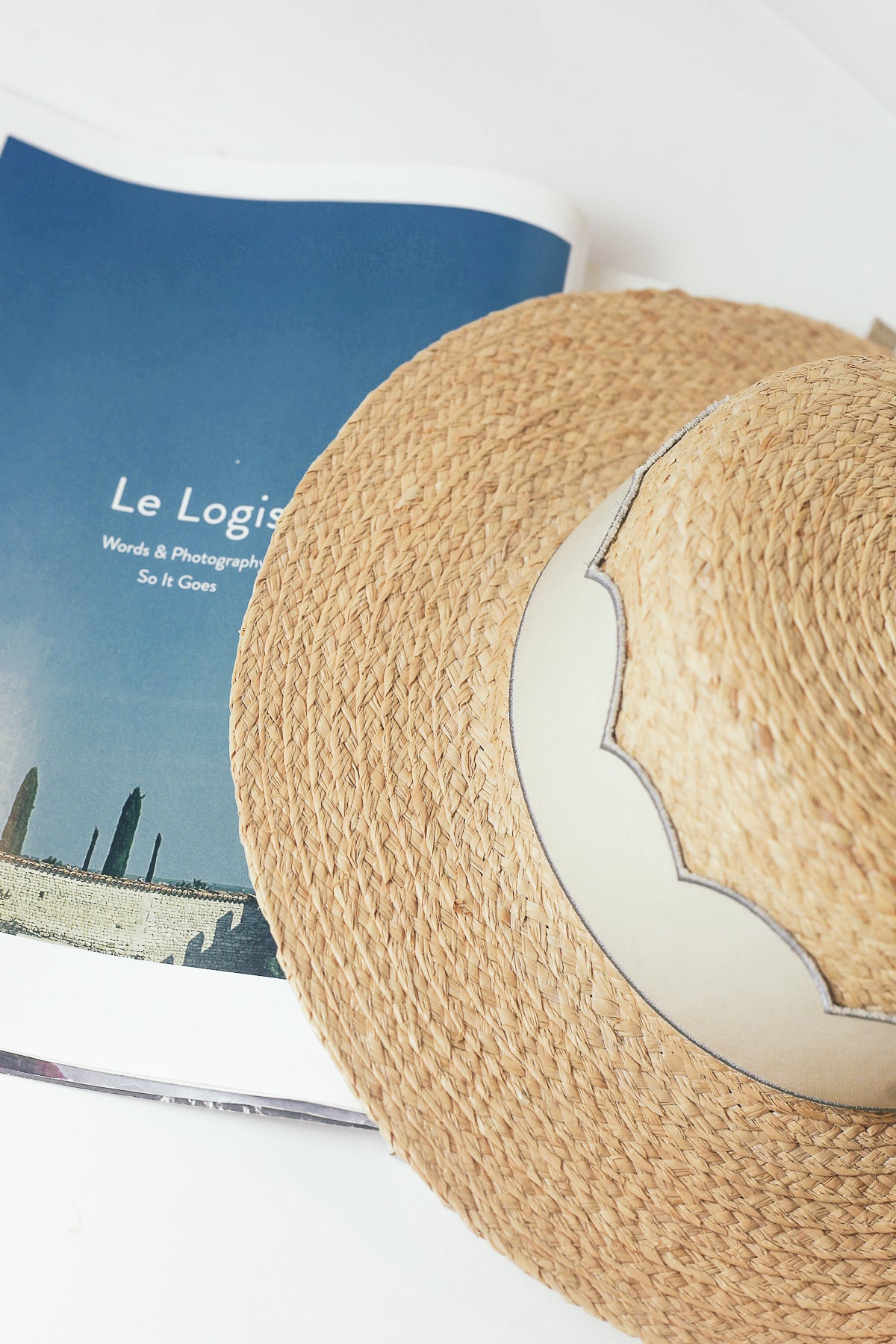 Chapeau de raphia Boater Scallop