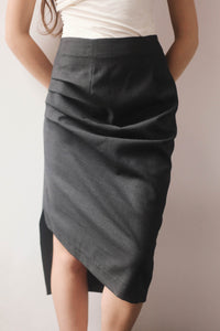 Eva black midi skirt