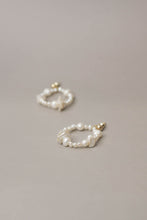 Load image into Gallery viewer, Ivoire bridal pearl hoop earrings baroque pearl keshi pearl