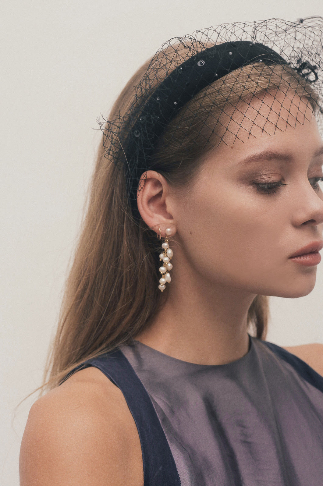 Isabella cluster pearl earrings
