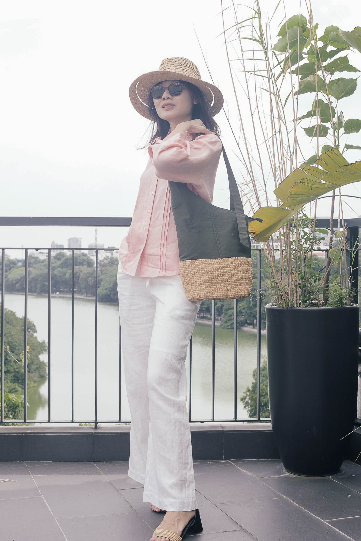 Chapeau fedora en raphia Léon
