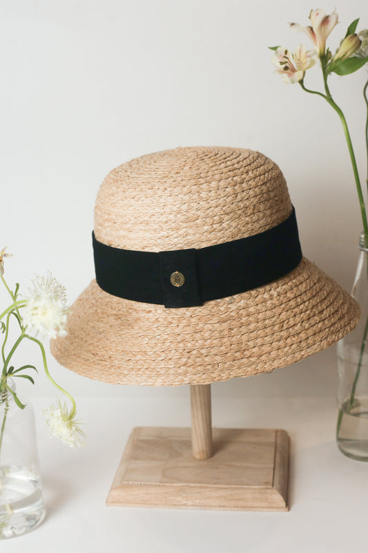 Chapeau cloche Lucienne en raphia