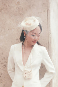 Mirabelle handwoven flowers wedding fascinator