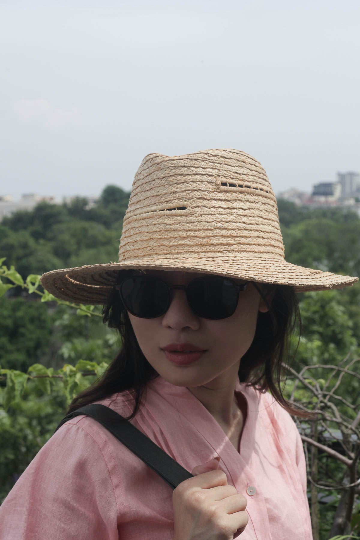 Chapeau fedora en raphia Léon