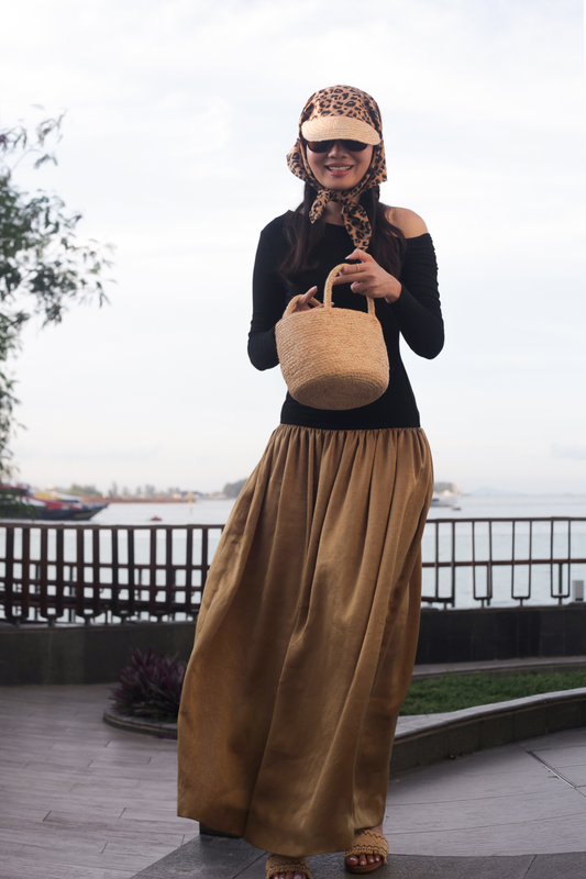Túi bucket raffia Ray