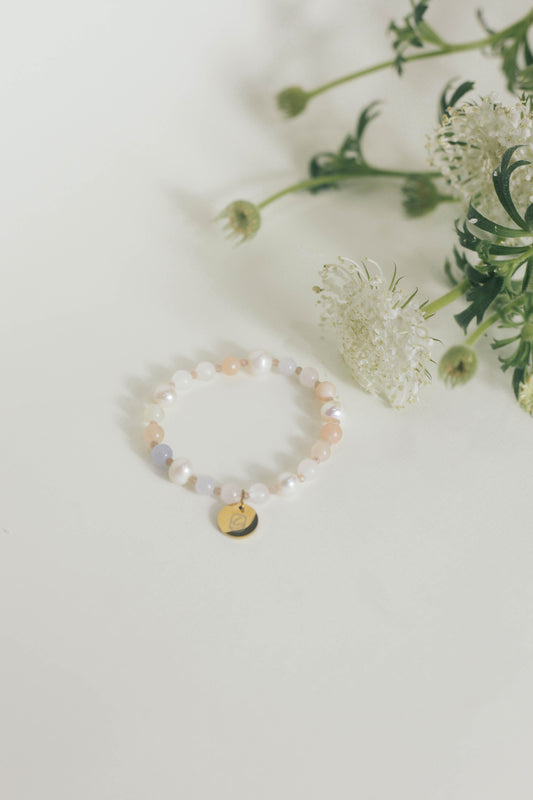 Vòng tay Morgan từ đá morganite và ngọc trai