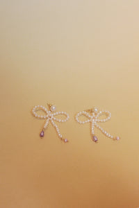 Noy Noeud bow tie pearl earrings
