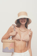 Load image into Gallery viewer, Délice raffia and cotton canvas hat