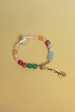 Load image into Gallery viewer, Rainbow pearl and colorful semi-precious stones bracelet