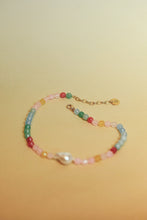 Load image into Gallery viewer, Rainbow pearl &amp; colorful semi-precious stones necklace