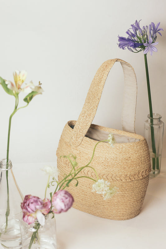 Verso raffia bag single cross handle Jane Birkin inspiration