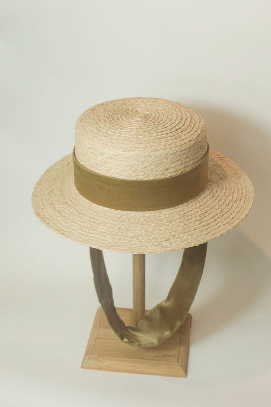 Chapeau canotier Yoyo en raphia