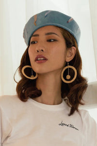 Ivy hoop drop earrings