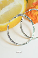 Load image into Gallery viewer, Luna round sparkle hoopdrop earrings