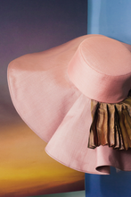 Load image into Gallery viewer, Jasper floppy hat made from silk and organza with deep crown and a wide brim layered with pure silk pleats