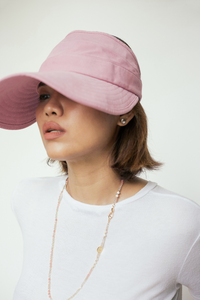 Fabric cotton sportive cap in pink color