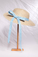 Load image into Gallery viewer, Aimée raffia straw hat Chanel vintage Crystal Blue