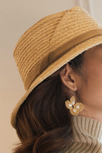 Load image into Gallery viewer, Audrey raffia fedora hat with pleats on brim