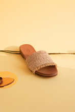 Load image into Gallery viewer, Reflective Pace - Resort 2020, Eco luxury, Raffia, Beach slides