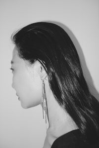 Catina long drop sparkle earrings