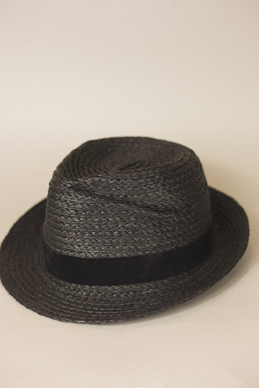Henri Fedora black raffia hat