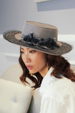 Load image into Gallery viewer, Thinking of the Stars boater hat with decorative details