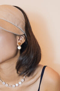 Frances flat pearl drop earrings