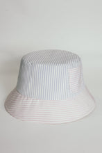 Load image into Gallery viewer, Cotton bucket hat Gabriel pink blue stripes