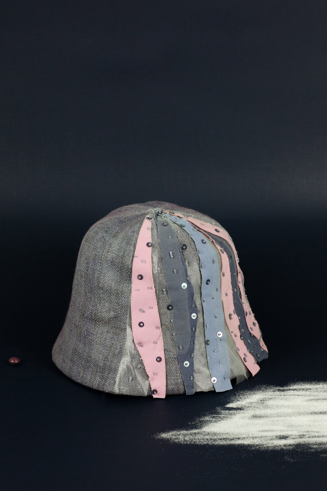 Lalaland bucket hat made from upcycled fabric spontaneous decorative details
