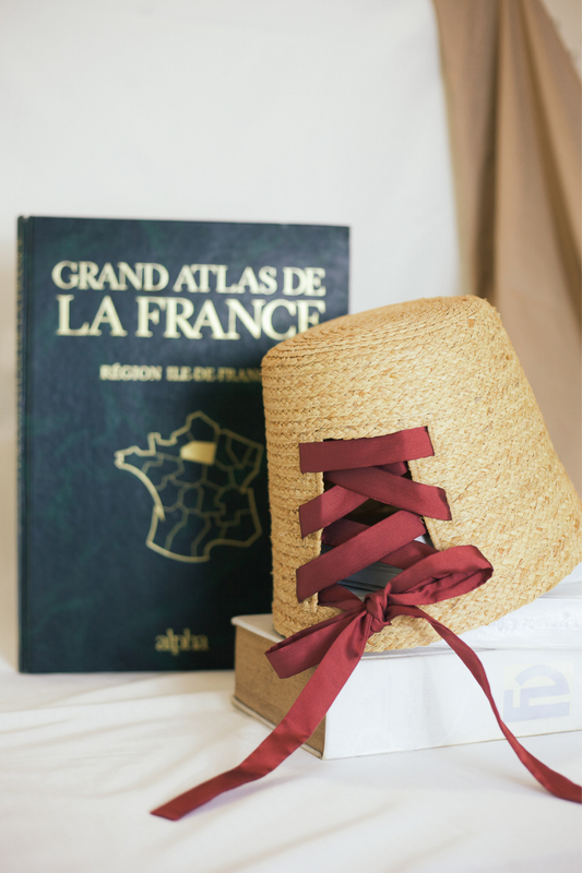 Amber raffia brimless bucket hat
