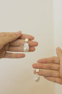 Consus large baroque pearl earrings