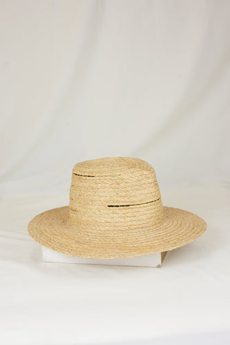 Léon raffia fedora hat