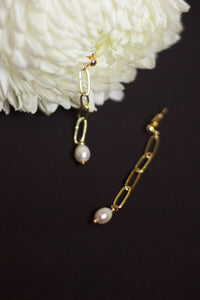 Lili pearl long drop earrings