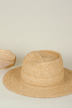 Load image into Gallery viewer, Masculin hat, Fedora hat, Reflective Pace - Resort 2020, Raffia hat with Wooden Button