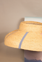 Load image into Gallery viewer, Rainbow raffia straw crownless hat with downturn brim 