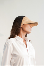 Load image into Gallery viewer, Tender Visor unisex raffia hat with visor