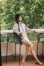 Load image into Gallery viewer, Sorrento smokey purple silk shorts