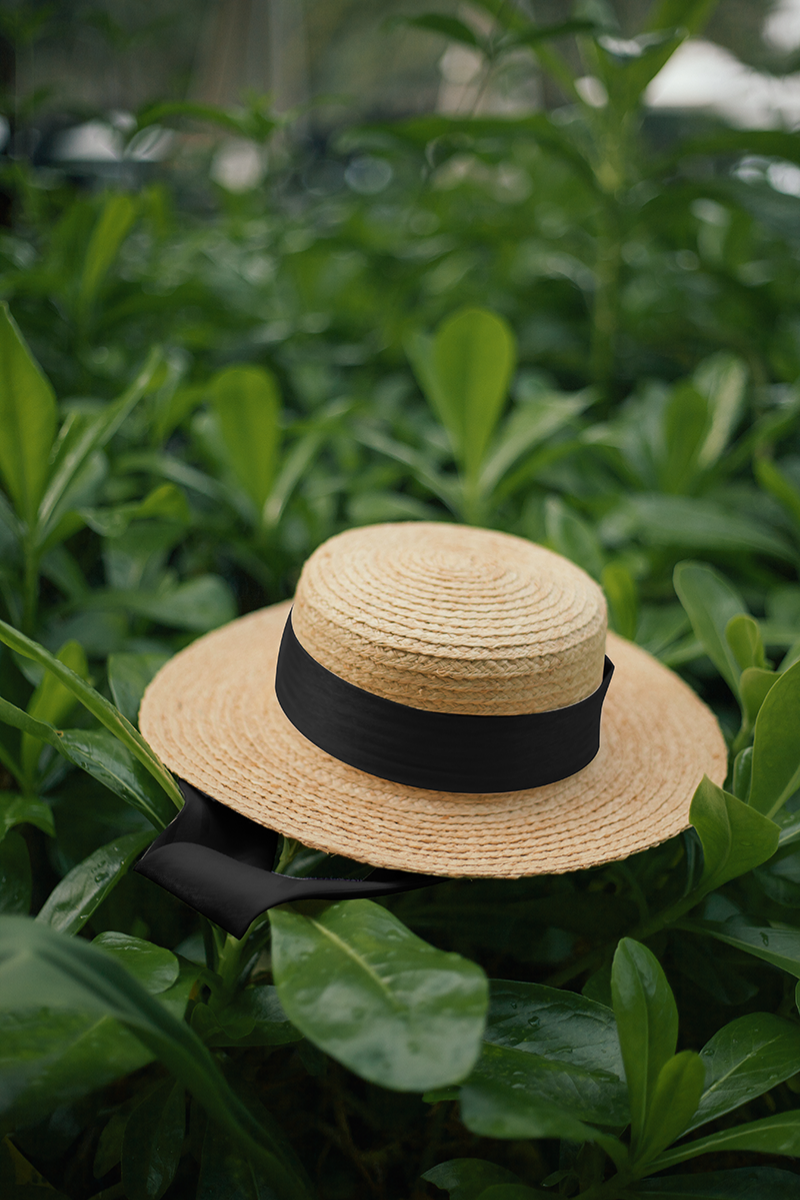 Chapeau canotier Yoyo en raphia