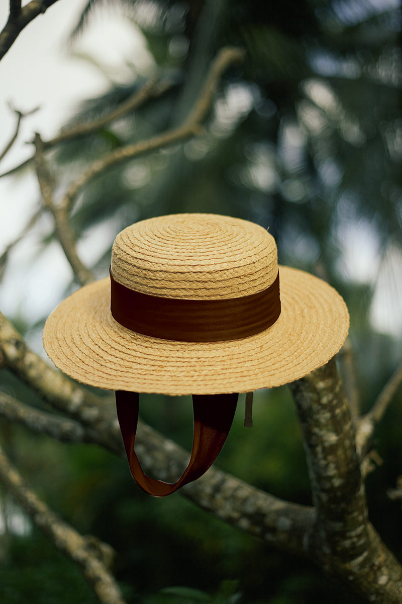 Chapeau canotier Yoyo en raphia