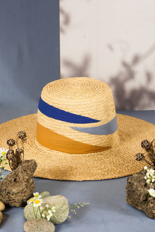 Midi Festa artwork raffia hat Leinné x Cotonoré