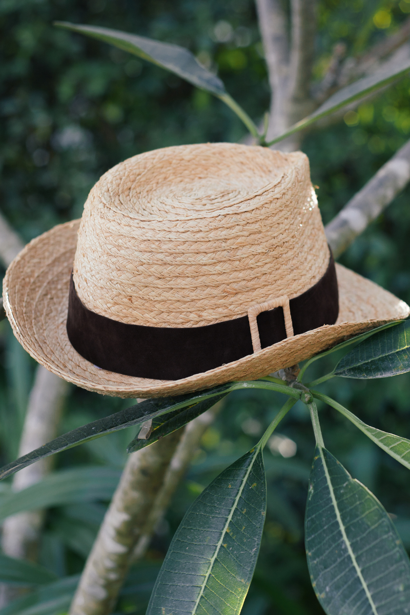 Henri Fedora natural raffia hat for men