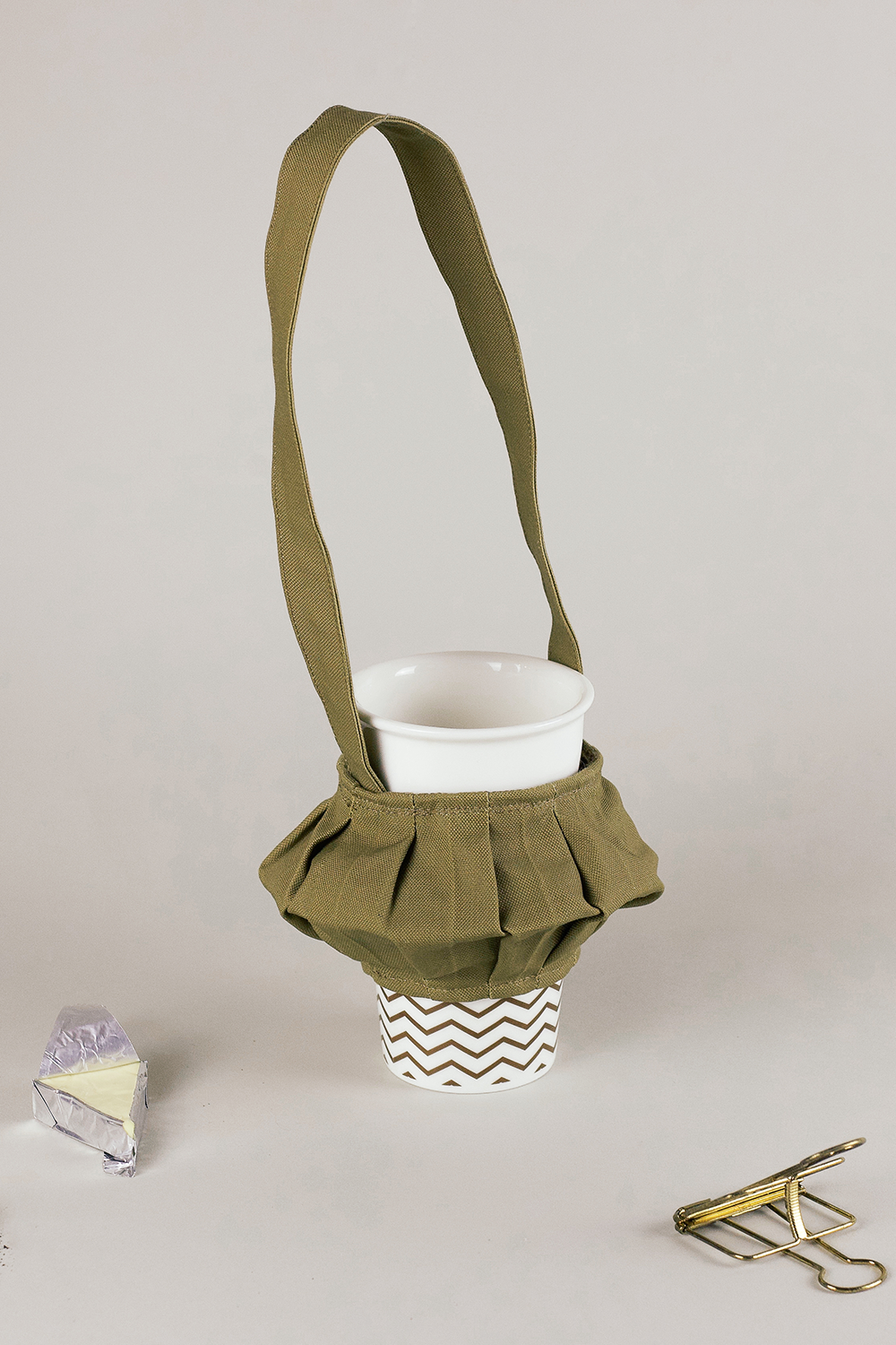 Canarium Lantern portable cup holder, Everyday cool objects, Refinity by Leinné, Upcycled Fabrics, Eco luxury