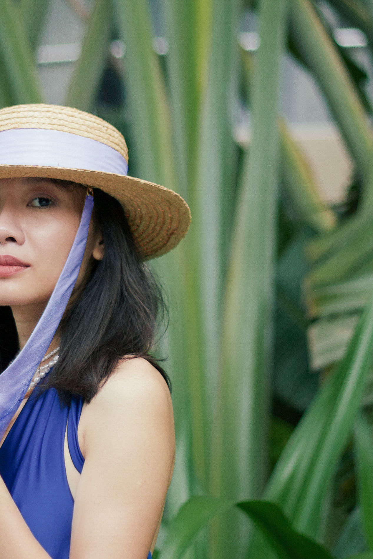 Chapeau canotier Yoyo en raphia